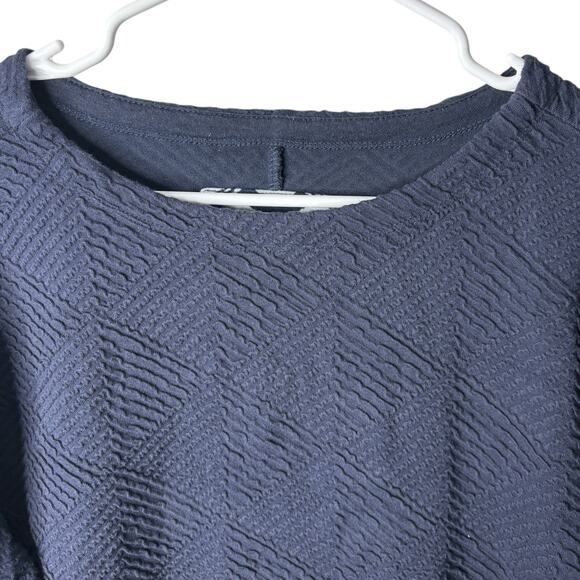 Maeve Textured Blue Ruffle Hem Top Womens XS Lagenlook Modest Demure french - Picture 5 of 11